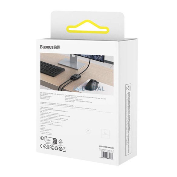 HDMI kapcsoló Baseus 1m kábel Cluster Fekete