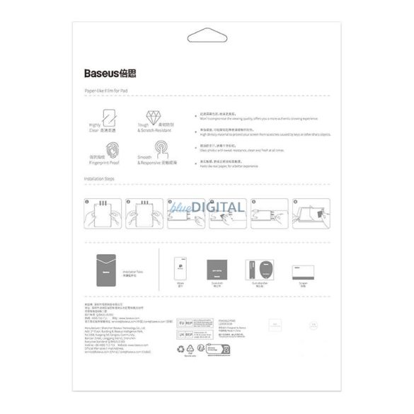 Baseus Paperfeel fólia iPad Pro/Air3 10.5″ /Pad7/8/9 (2019/2020/2021) 10.2″, átlátszó