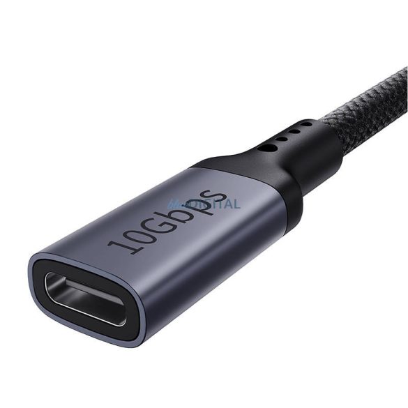 Baseus nagy felbontású hosszabbító kábel USB-C maleről nőre 10Gbps, 0,5m (fekete)