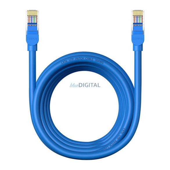 Kerek kábel Baseus Ethernet RJ45, Cat.6, 5m (kék)