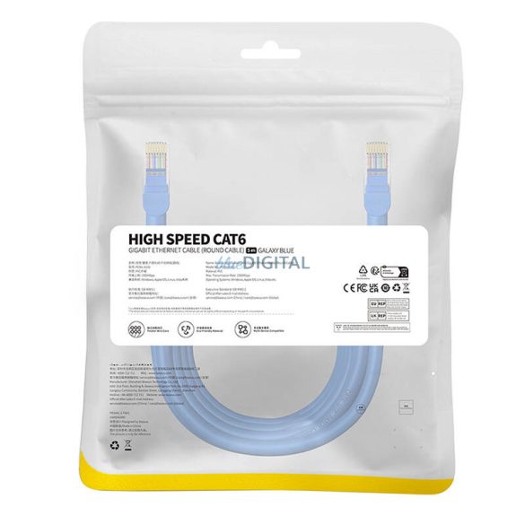 Kerek kábel Baseus Ethernet RJ45, Cat.6, 5m (kék)