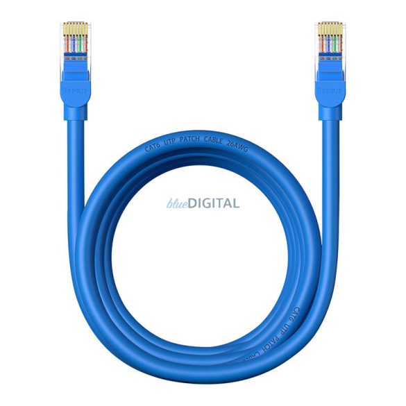 Kerek kábel Baseus Ethernet RJ45, Cat.6, 3m (kék)