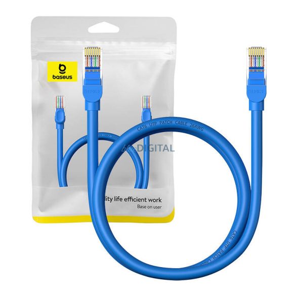 Kerek kábel Baseus Ethernet RJ45, Cat.6, 1m (kék)