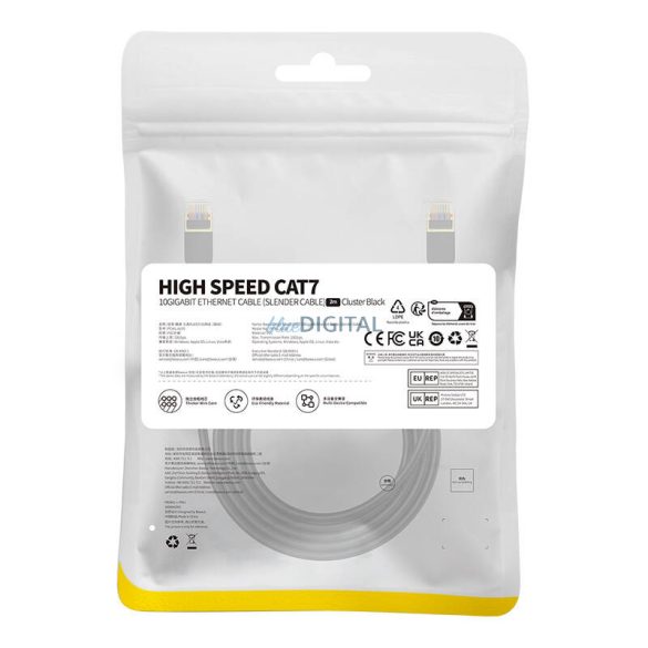 Baseus Cat 7 10Gb Ethernet RJ45 kábel 2m fekete