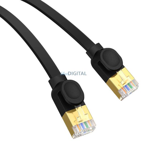 Baseus Cat 7 UTP Ethernet RJ45 kábel lapos 8 m fekete