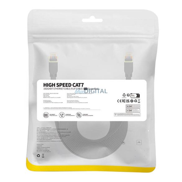 Baseus Cat 7 UTP Ethernet RJ45 kábel lapos 8 m fekete