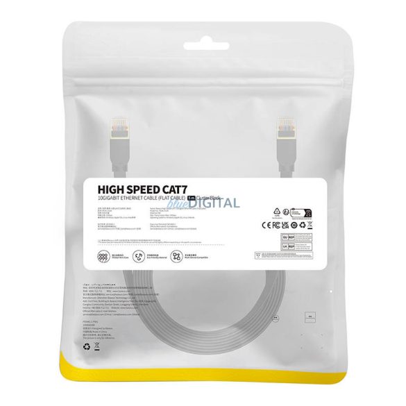 Baseus Cat 7 UTP Ethernet RJ45 kábel lapos 5 m fekete