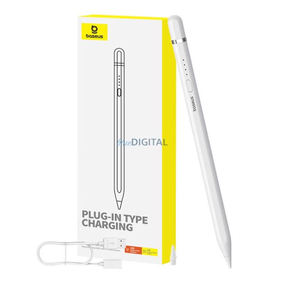 Active Stylus Baseus Smooth Writing Series vezeték nélküli töltés, USB-C (fehér)