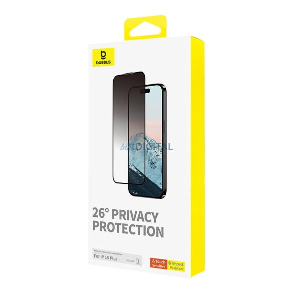 Betekintésvédelemmel ellátott edzett üveg Baseus Diamond iPhone 15 Plus iPhone 15 Plus
