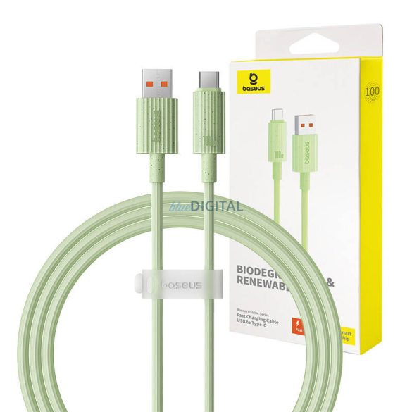 Gyorstöltő kábel Baseus USB USB-C Habitat Series 1m 100W (zöld)