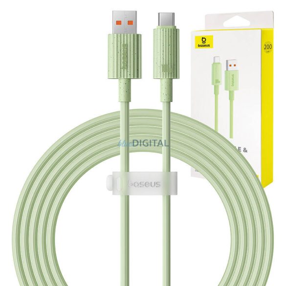 Gyorstöltő kábel Baseus USB-ről USB-C Habitat Series 2m 100W (zöld)