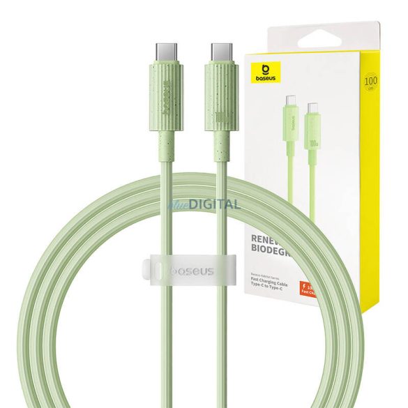 Gyorstöltő kábel Baseus USB-C USB-C Habitat Series 1m 100W (zöld)