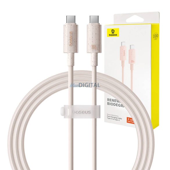 Gyorstöltő kábel Baseus USB-C USB-C Habitat Series 1m 100W (rózsaszín)