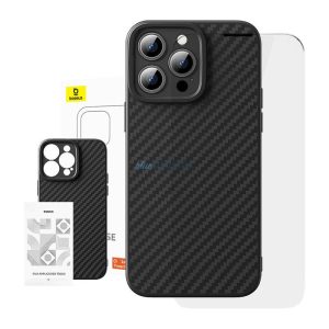 Case Baseus szintetikus tok iPhone 15 Pro + edzett üveg