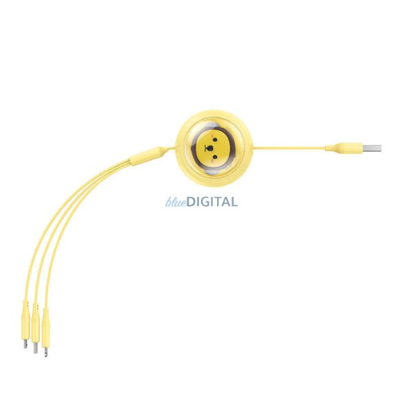 Töltő kábel 3w1 Baseus USB USB-C, USB-M, Lightning 3,5A, 1,1m (sárga)