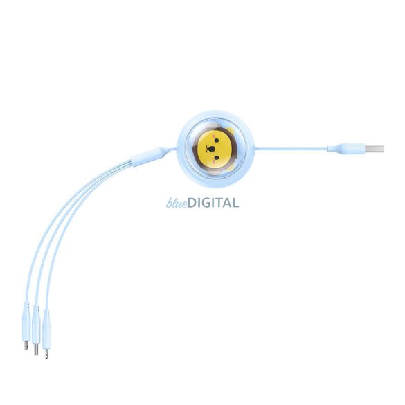 Töltőkábel 3w1 Baseus USB USB-C, USB-M, Lightning 3,5A, 1,1 m (kék)