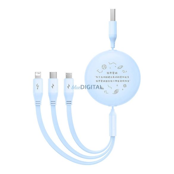 Töltőkábel 3w1 Baseus USB USB-C, USB-M, Lightning 3,5A, 1,1 m (kék)