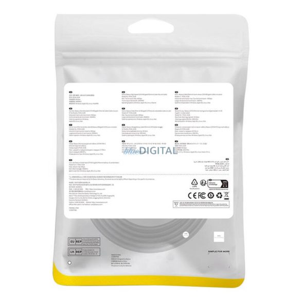 Hálózati kábel Cat.8 Baseus Ethernet RJ45, 40Gbps, 2m (fekete)