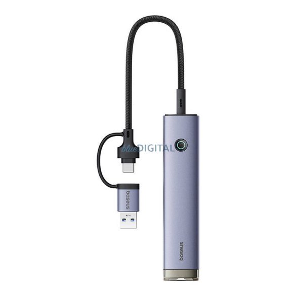 Baseus UltraJoy dokkoló 4 az 1-ben USB-A&USB-C - 3xUSB3.0+USB-C+RJ45 (szürke)