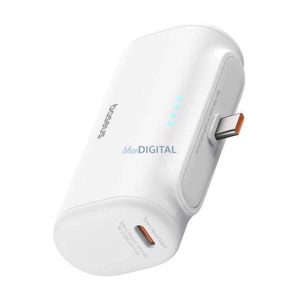 Baseus Compact PlugOn powerbank beépített Type-C csatlakozóval 5000mAh 20W - fehér