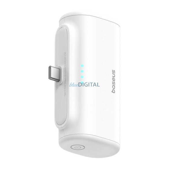 Baseus Compact PlugOn powerbank beépített Type-C csatlakozóval 5000mAh 20W - fehér