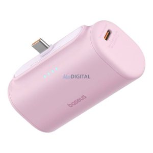 Baseus Compact PlugOn powerbank beépített Type-C csatlakozóval 5000mAh 20W - rózsaszín