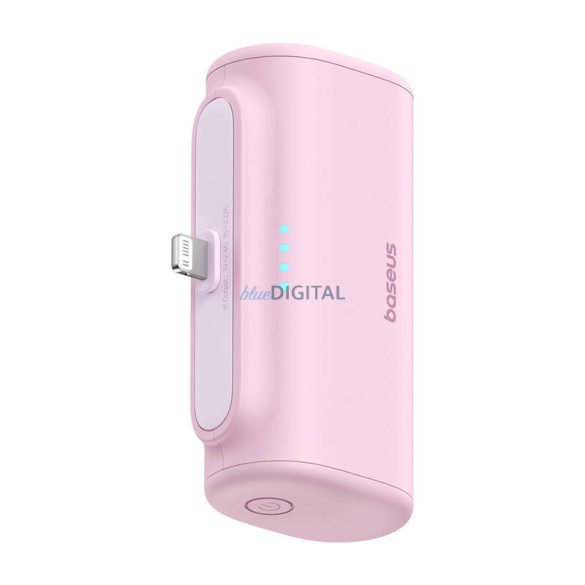 Baseus Compact PlugOn powerbank beépített Lightning csatlakozóval 5000mAh 20W - rózsaszín