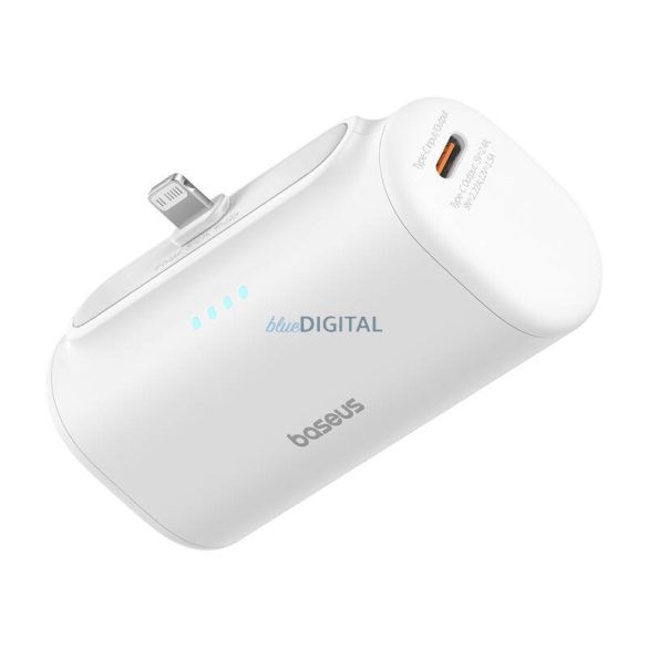 Baseus Compact PlugOn powerbank beépített Lightning csatlakozóval 5000mAh 20W - fehér