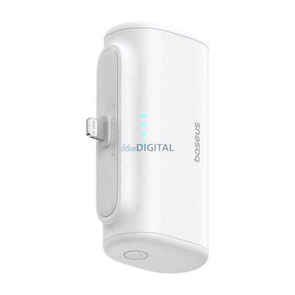 Baseus Compact PlugOn powerbank beépített Lightning csatlakozóval 5000mAh 20W - fehér