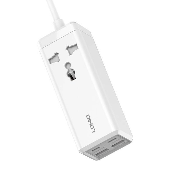 Power strip 1 AC aljzattal, 2x USB, 2x USB-C LDNIO SC1418, EU/US, 2500W (fehér)