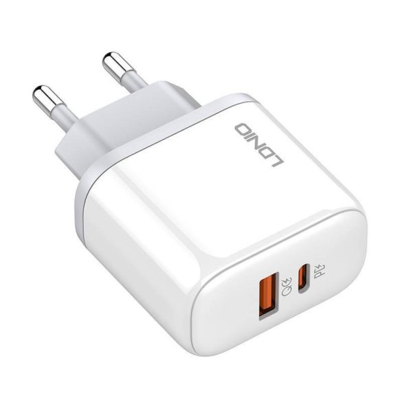 LDNIO A2526C hálózati töltő 1xUSB-A és 1xUSB-C csatlakozóval és USB-A - microUSB kábellel max. 45W fehér