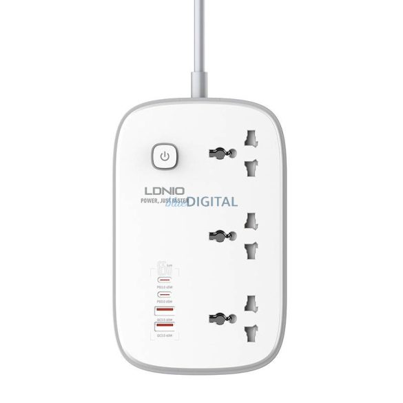 Power Strip GaN LDNIO SC3416 EU 65W fehér + EU dugó