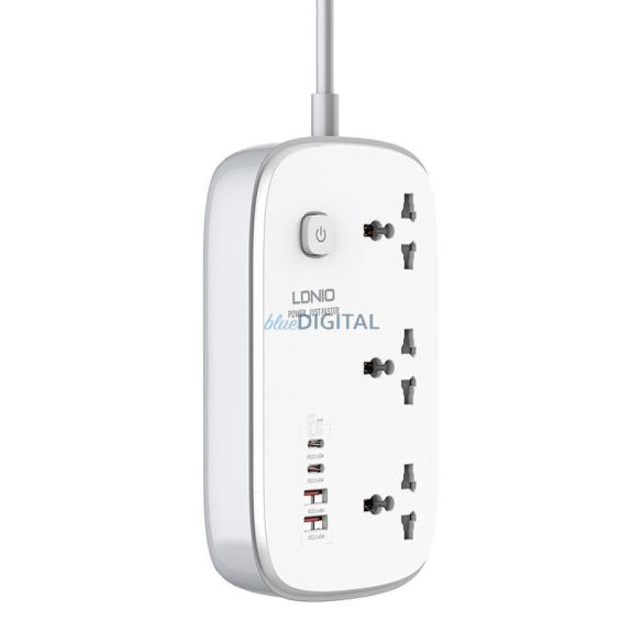 Power Strip GaN LDNIO SC3416 EU 65W fehér + EU dugó