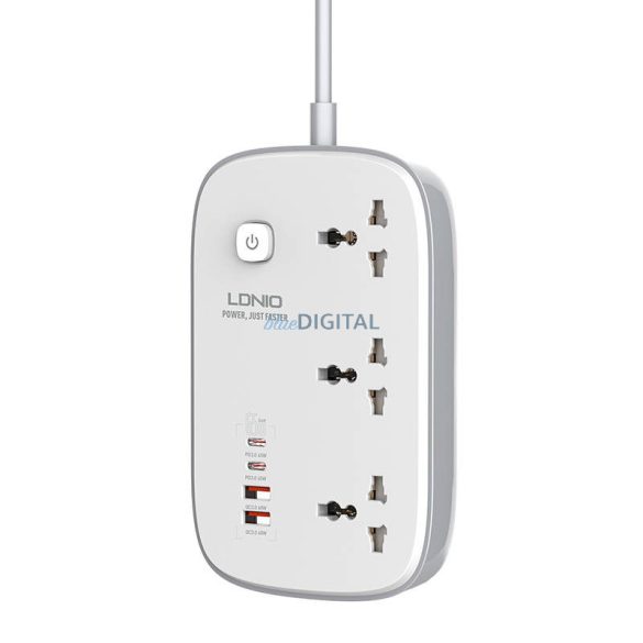 Power Strip GaN LDNIO SC3416 EU 65W fehér + EU dugó