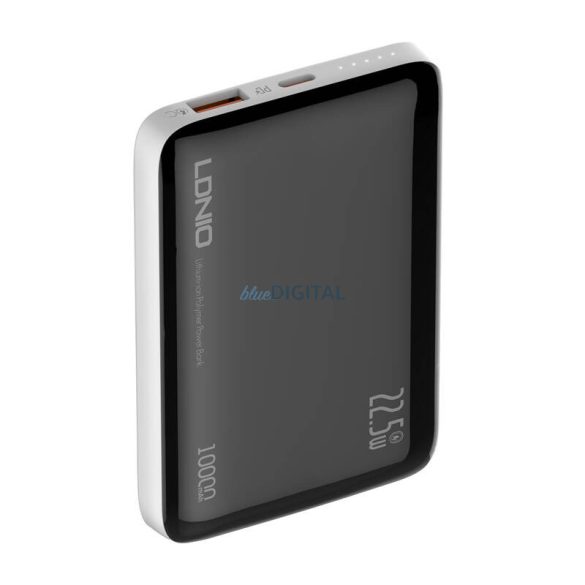 Ldnio PQ25 powerbank 1xUSB-A és 1xUSB-C csatlakozással 10000mAh 22.5W PD QC - fekete