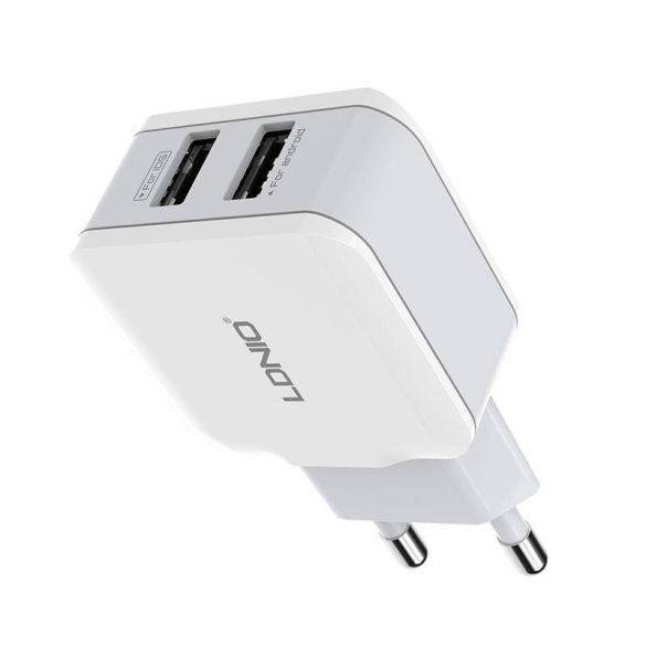 LDNIO A2202 hálózati töltő, 2x USB-A csatlakozóval, 12W (fehér)