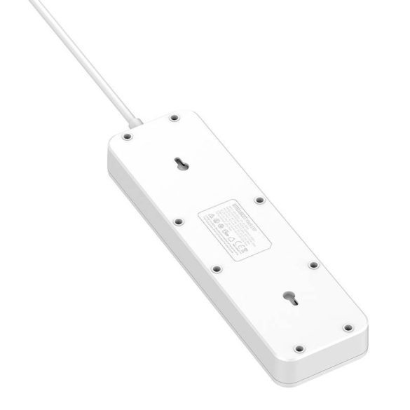 Power strip 5 AC aljzattal, 3x USB, USB-C, LDNIO SC5415, EU/US, 2500W (fehér)