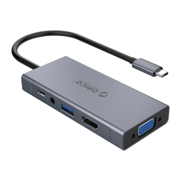 Orico hub adapter5 az 1-ben HDMI 4K + USB 3.0 + VGA + AUX + USB-C PD 60W