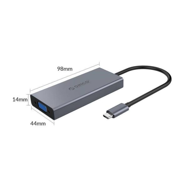 Orico hub adapter5 az 1-ben HDMI 4K + USB 3.0 + VGA + AUX + USB-C PD 60W