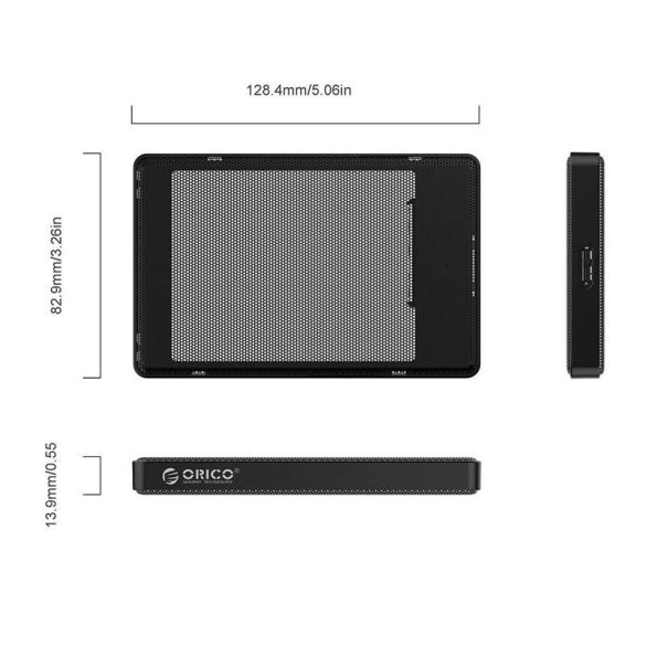 Orico Enclosure HDD 2,5" USB Micro B 3.0 + A - micro B adatkábel, 0.5m
