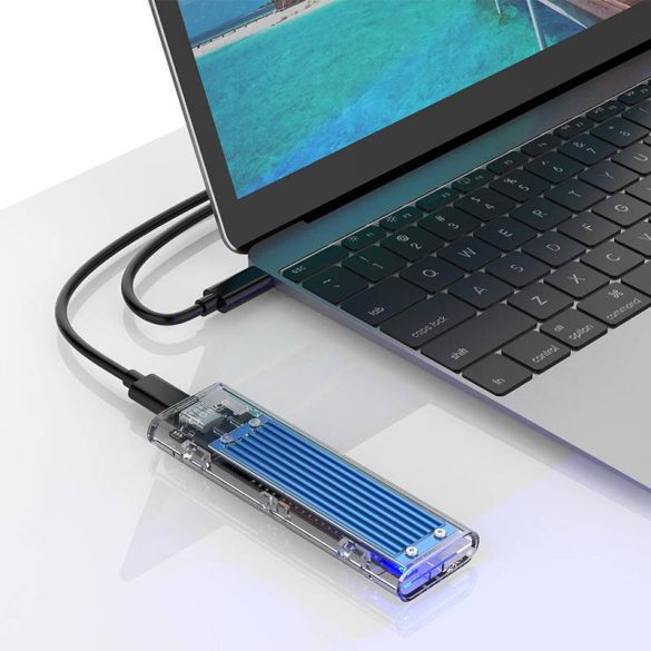 Orico M.2 SDD ház, NVME, USB-C 3.1 Gen.2, 10 Gbps (kék)