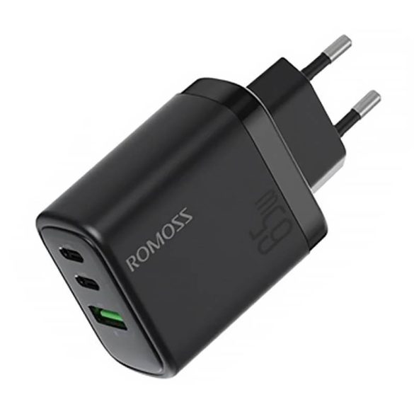 Romoss AC65H fali töltő, 2x USB-C + USB, 65W (fekete)