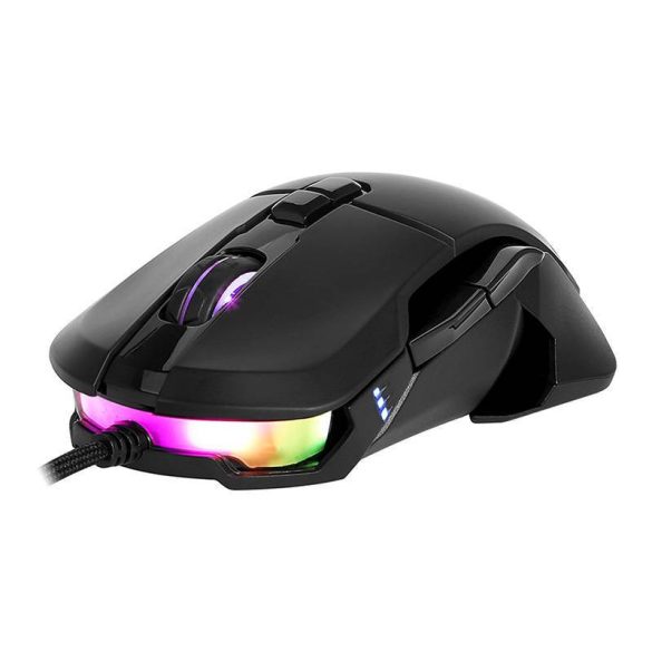 Vezetékes játékegér cserélhető oldalsó Delux M629BU RGB 16000DPI