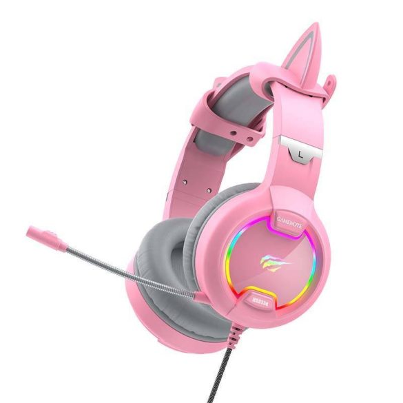 Havit GAMENOTE H2233d játék fejhallgató RGB (rózsaszín)