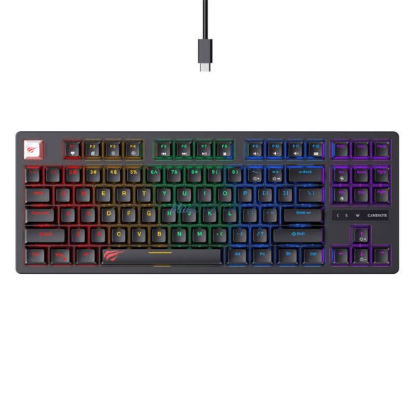 Havit KB892L RGB vezetékes játékbillentyűzet (fekete)