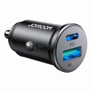 Joyroom JR-CCN05 autós töltő 1xUSB-A és 1xUSB-C csatlakozással 30W - fekete