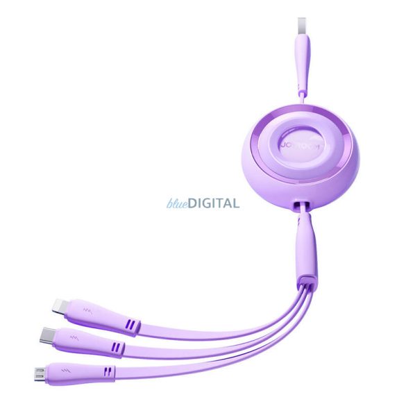 Joyroom S-A40 Colorful USB-A - Type-C/Lightning/microUSB kábel 3.5A 1m - lila