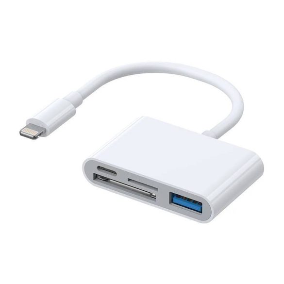 Lightning USB OTG adapter Joyroom S-H142 SD kártyaolvasó, microSD (fehér)