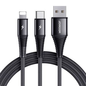 USB kábel Joyroom S-1230G12 2in1 USB-C / Lightning 3A 1.2m (fekete)