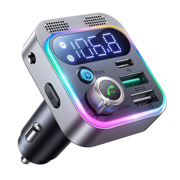 FM Transmitter a Joyroom JR-CL16-hoz, USB + USB-C, 48W (fekete)